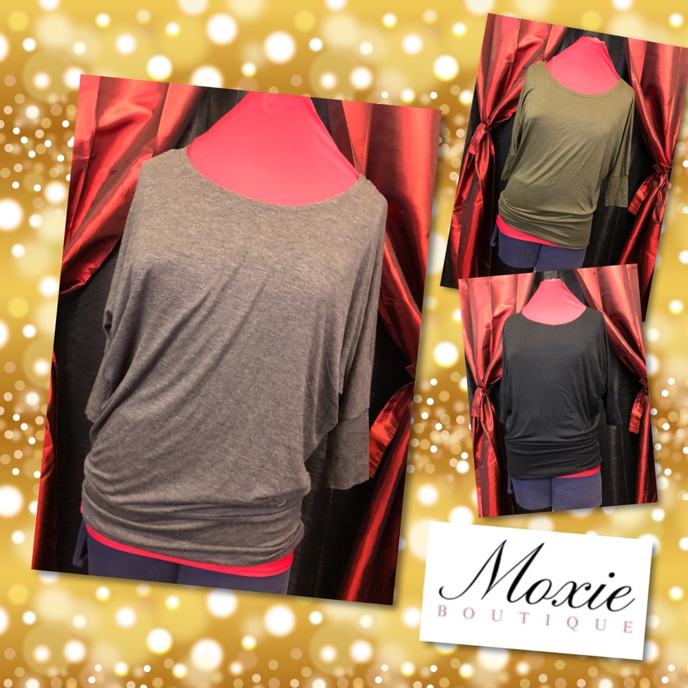 3/4 length Sleeved Casual Top (Gray)
